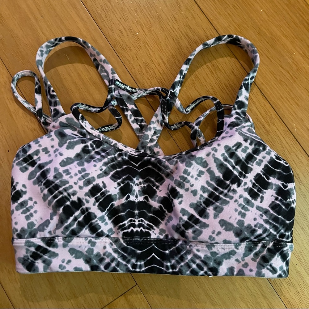 Victoria's Secret Purple and Black Tie Dye Sports Bra Small EUC